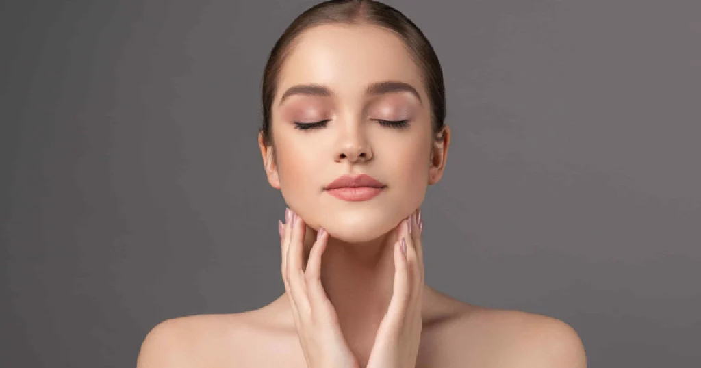 Current image: Woman with glowing skin after Platelet Rich Fibrin (PRF) in Red Bank, NJ, showcasing natural facial rejuvenation